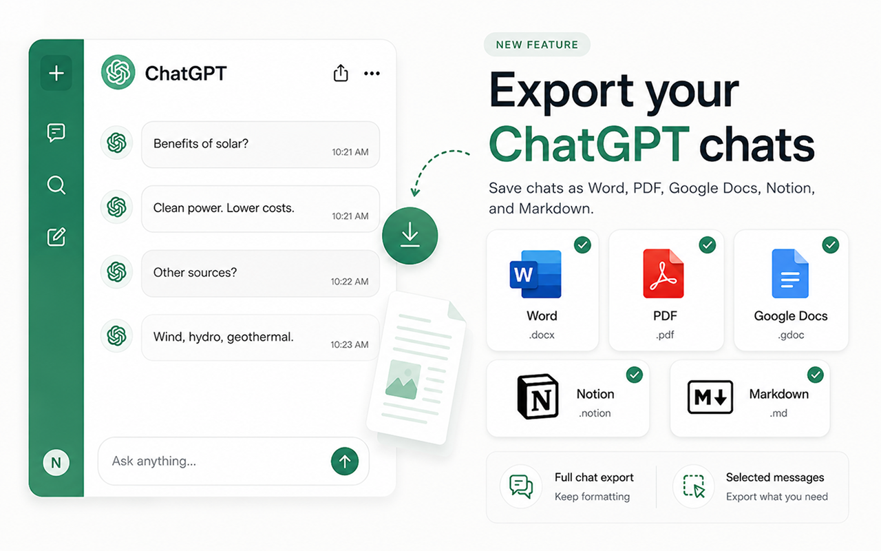 Chat Exporter for ChatGPT — Export ChatGPT chats preview