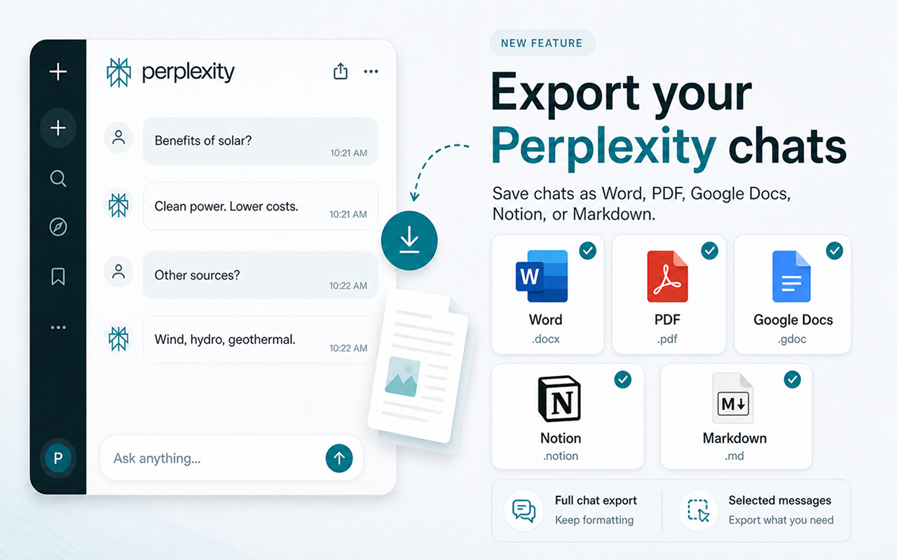 Chat Exporter for Perplexity — Export Perplexity threads preview
